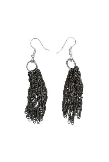 Eva silver plated brass Chain Earrings